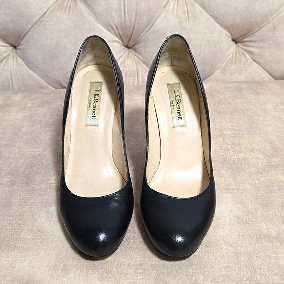 L.K.Bennett London Harper heels/pumps, black leather, size EU 35/US 5. - Picture 3 of 6